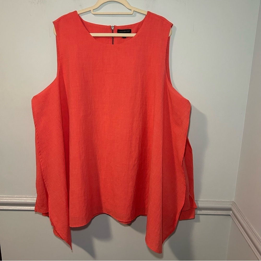Lane Bryant Pink Layered Back Zip Sleeveless Tunic Size 26